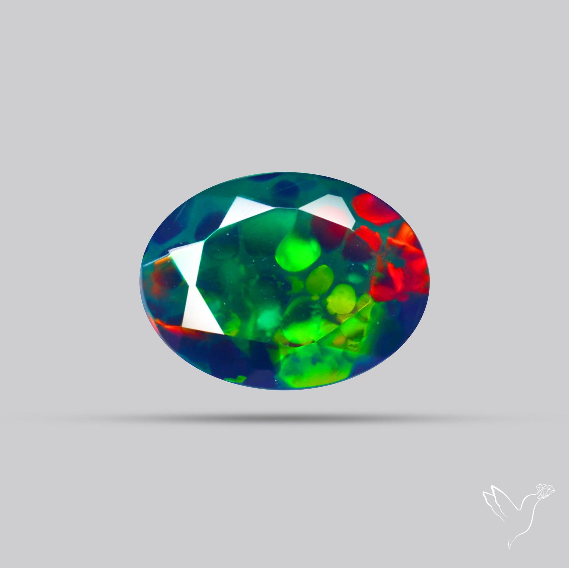 Ethiopian Black Opal Faceted Smoked