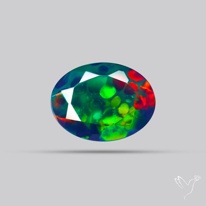 Ethiopian Black Opal Faceted Smoked