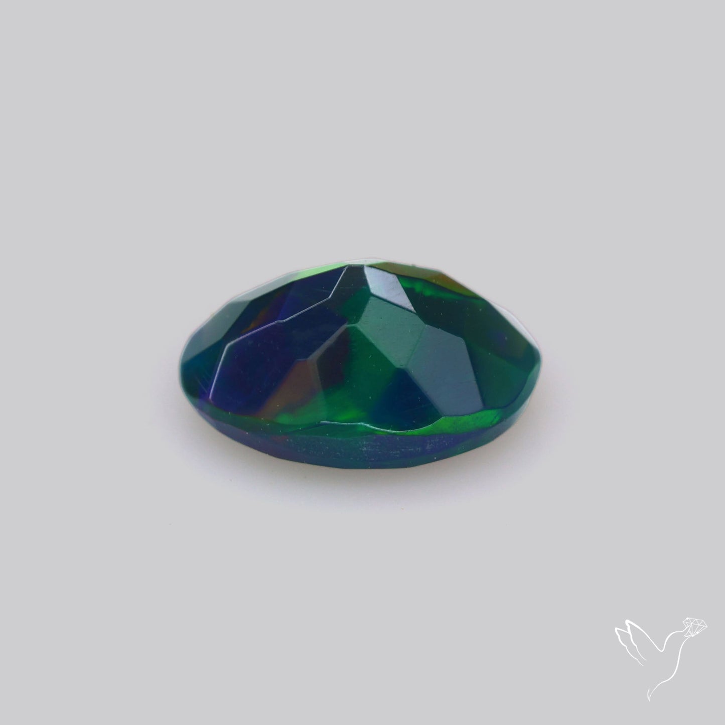 Ethiopian Black Opal Faceted Smoked