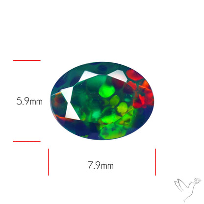 Ethiopian Black Opal Faceted Smoked