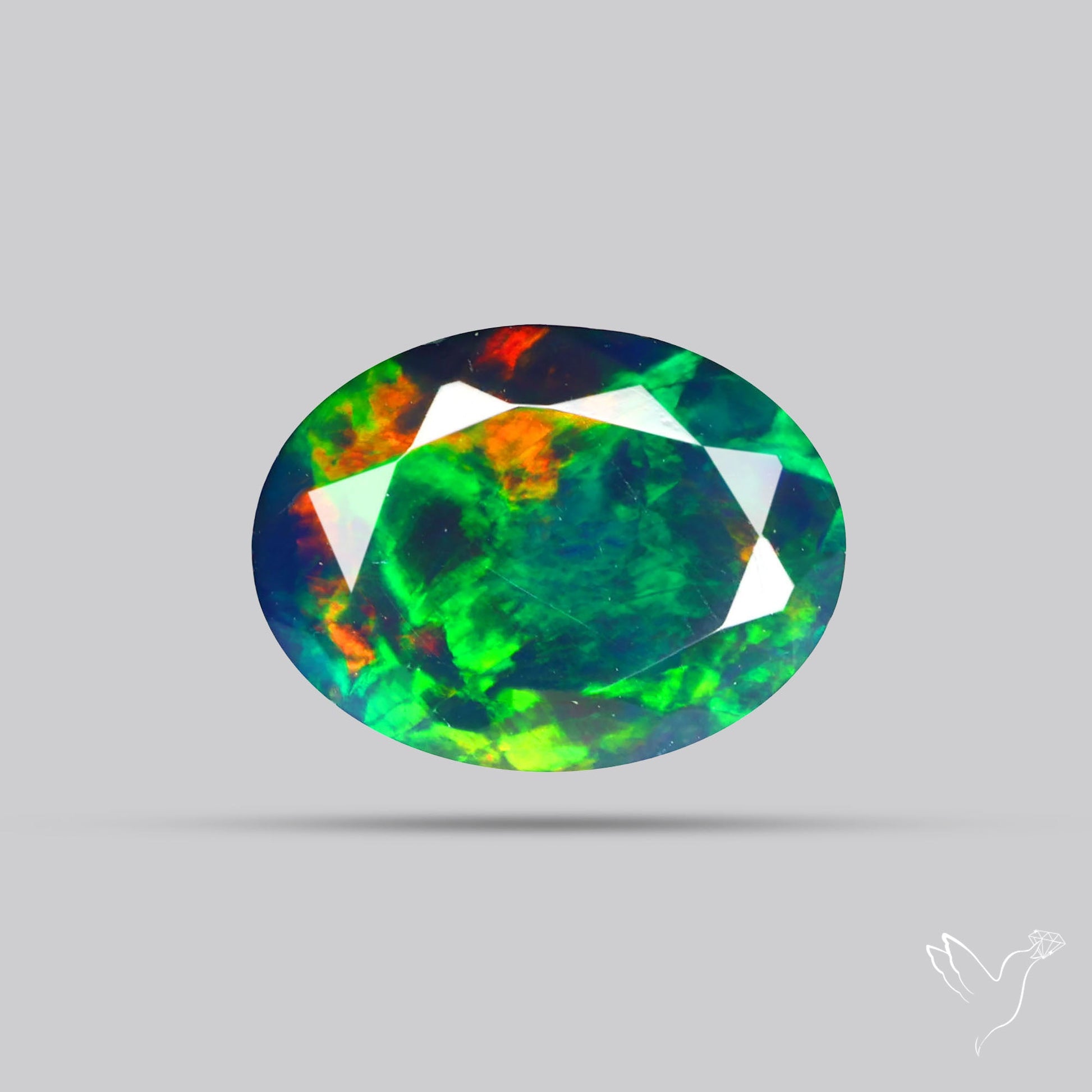 Ethiopian Black Opal Faceted Smoked