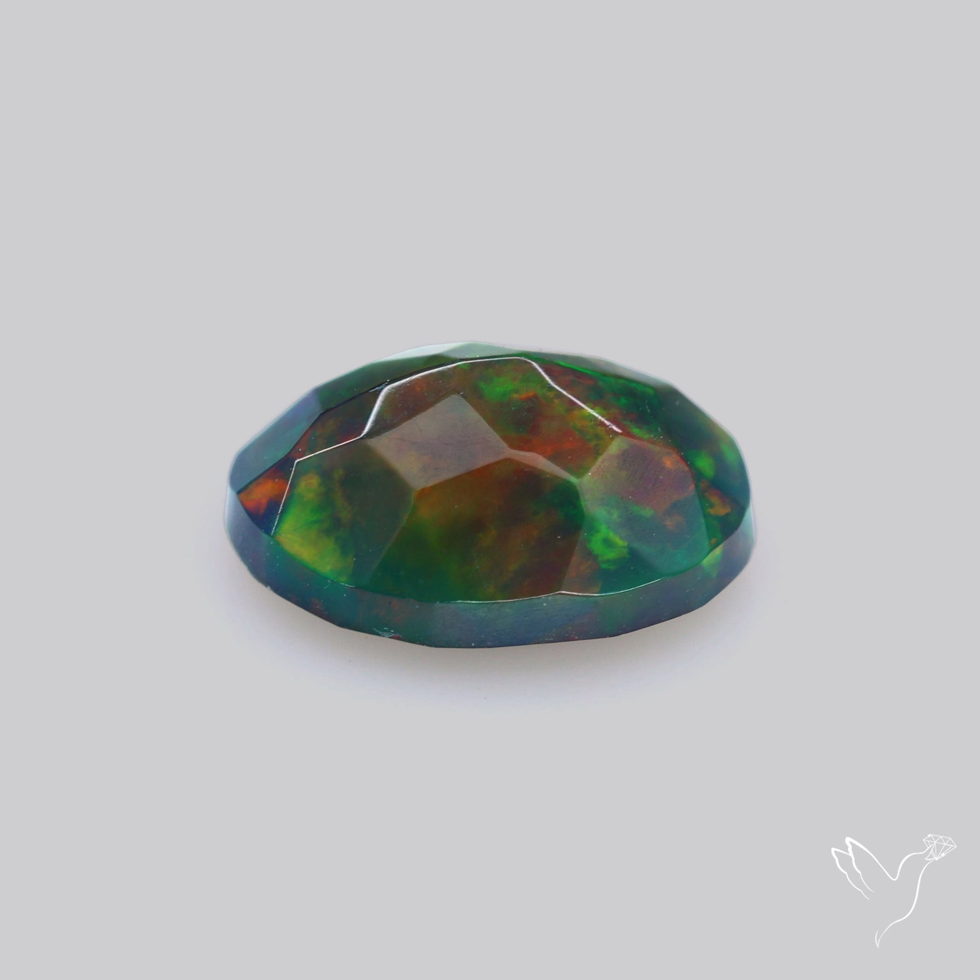 Ethiopian Black Opal Faceted Smoked