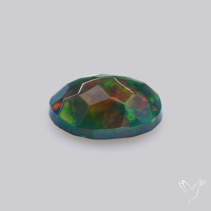 Ethiopian Black Opal Faceted Smoked