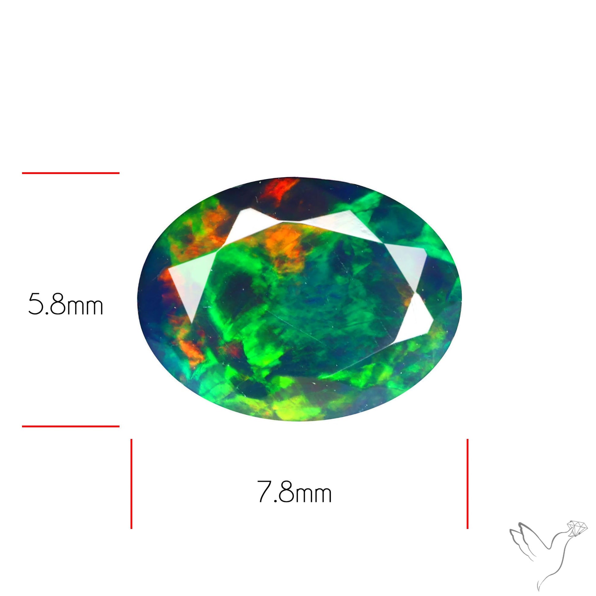 Ethiopian Black Opal Faceted Smoked
