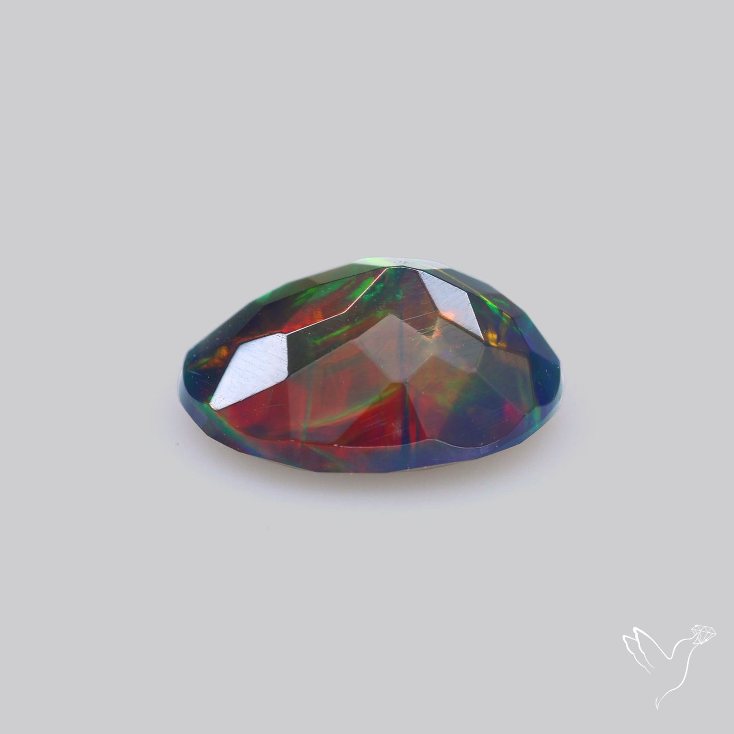 Ethiopian Black Opal Faceted Smoked