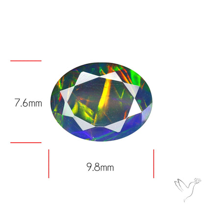 Ethiopian Black Opal Faceted Smoked