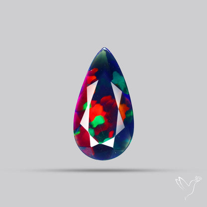 Ethiopian Black Opal Faceted Smoked
