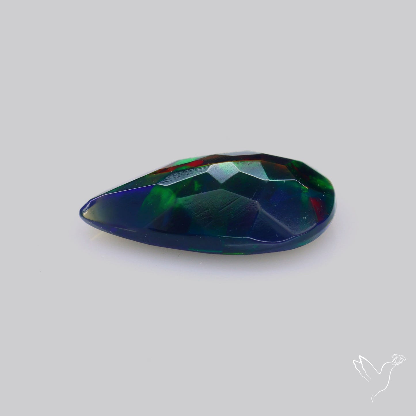 Ethiopian Black Opal Faceted Smoked