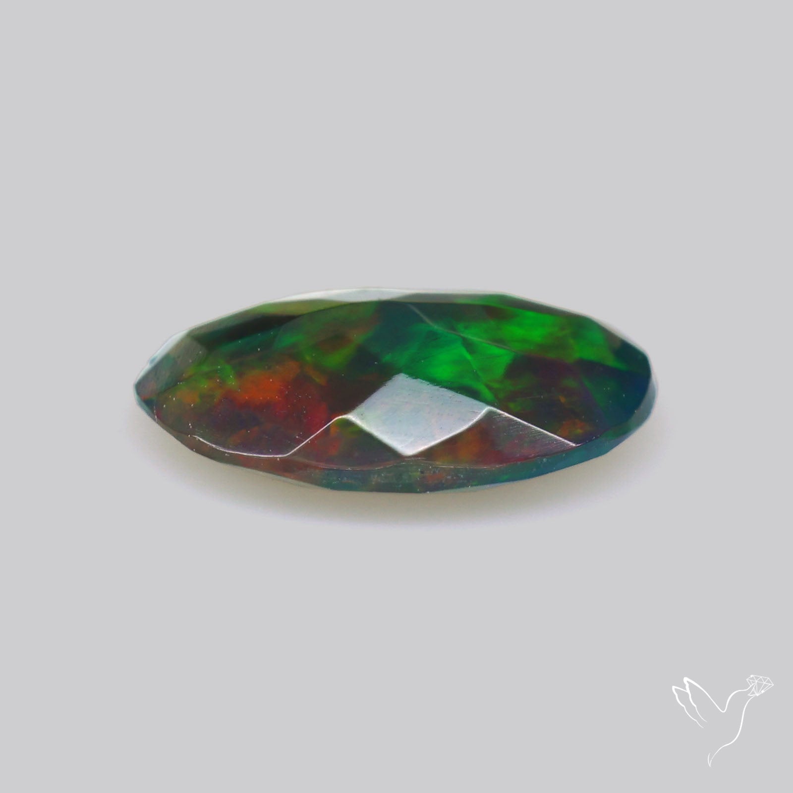 Ethiopian Black Opal Faceted Smoked