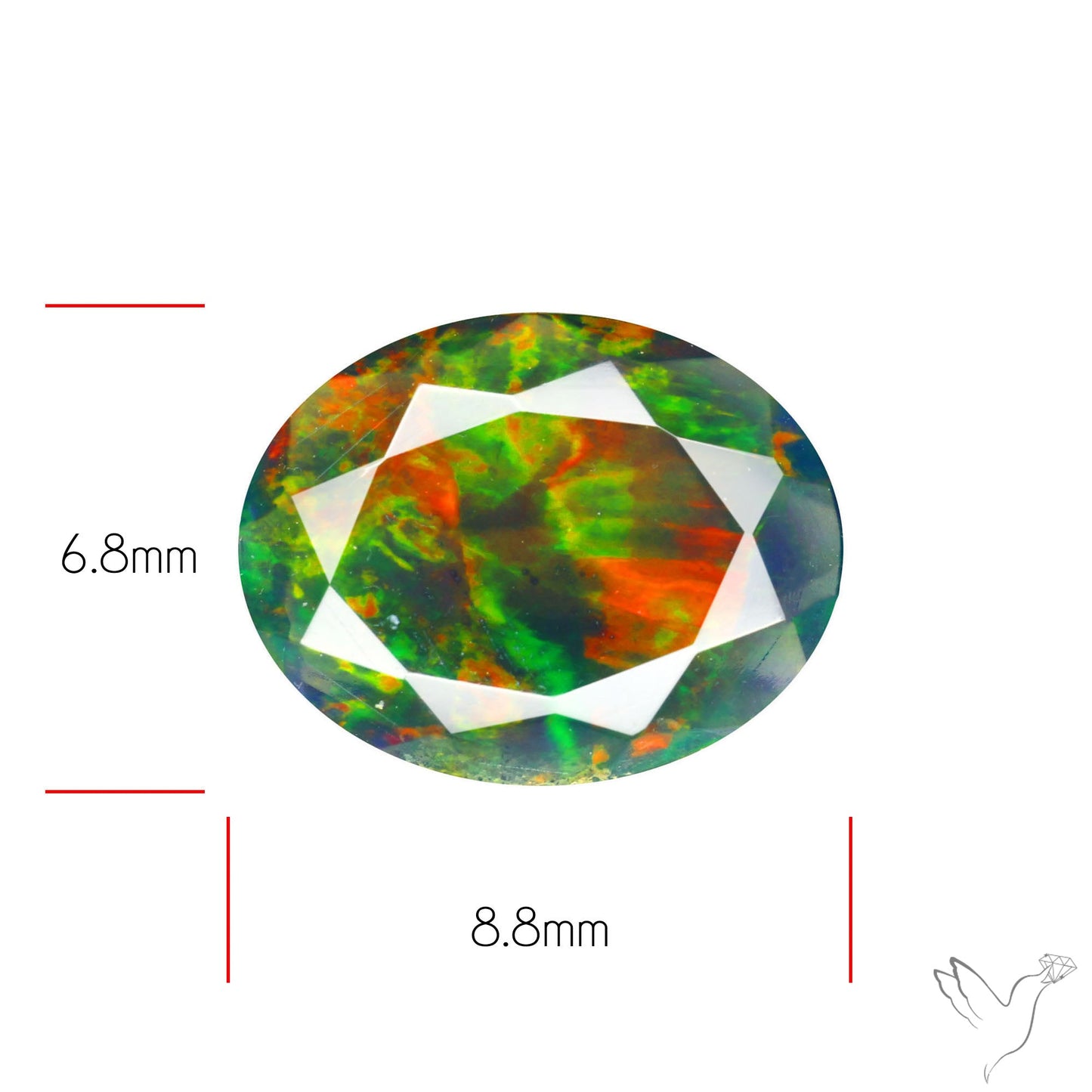 Ethiopian Black Opal Faceted Smoked