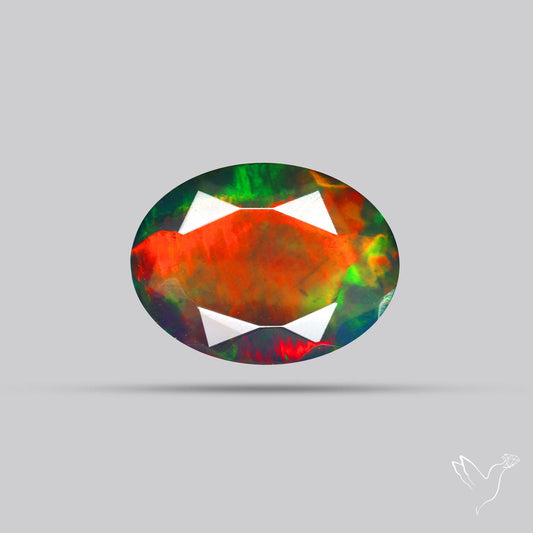 Ethiopian Black Opal Faceted Smoked