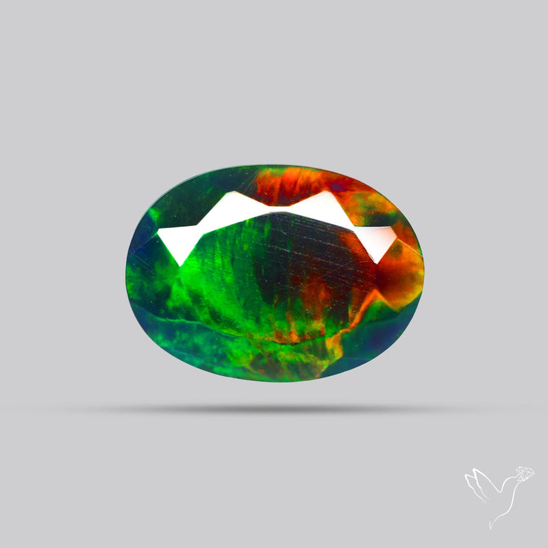 Ethiopian Black Opal Faceted Smoked