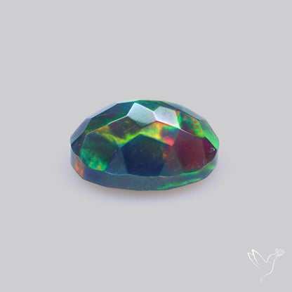 Ethiopian Black Opal Faceted Smoked