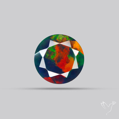 Ethiopian Black Opal Faceted Smoked