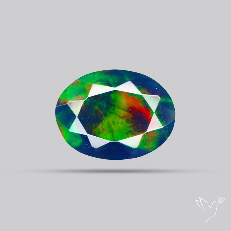 Ethiopian Black Opal Faceted Smoked