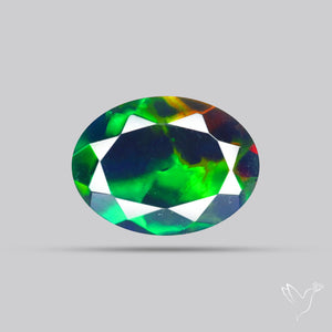 Ethiopian Black Opal Faceted Smoked