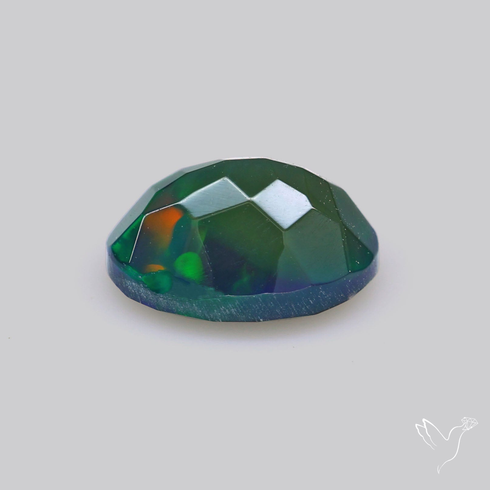 Ethiopian Black Opal Faceted Smoked