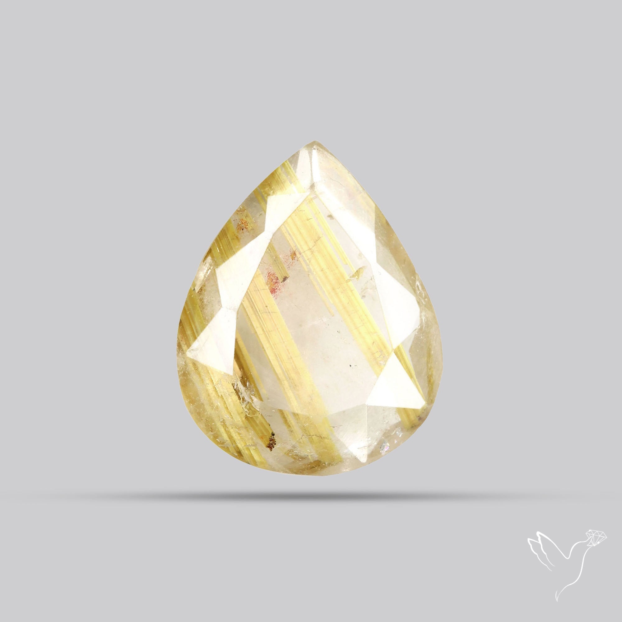 Fine Rutilated Quartz | Faceted Golden Rutilated Quartz (15.3X12.4X5.1 ...