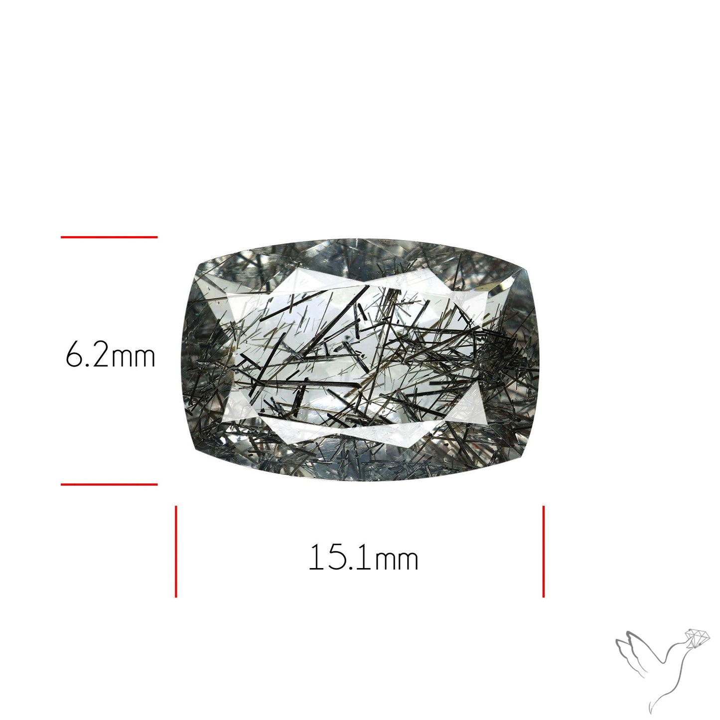 Faceted Sri Lankan Black Rutilated Quartz