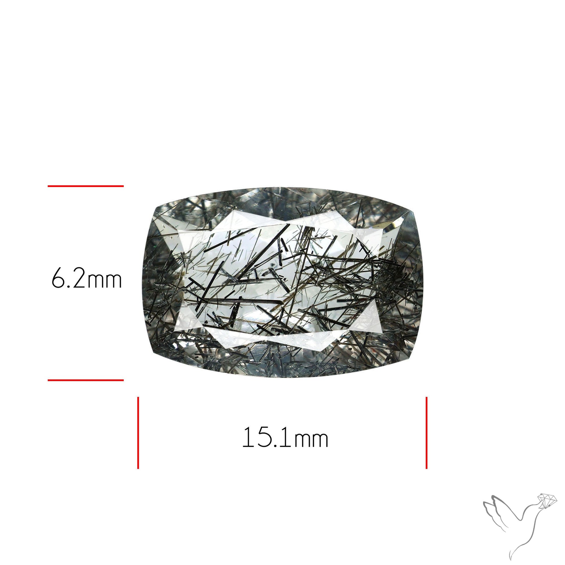 Faceted Sri Lankan Black Rutilated Quartz