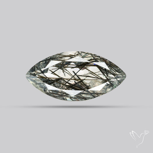 Faceted Sri Lankan Black Rutilated Quartz