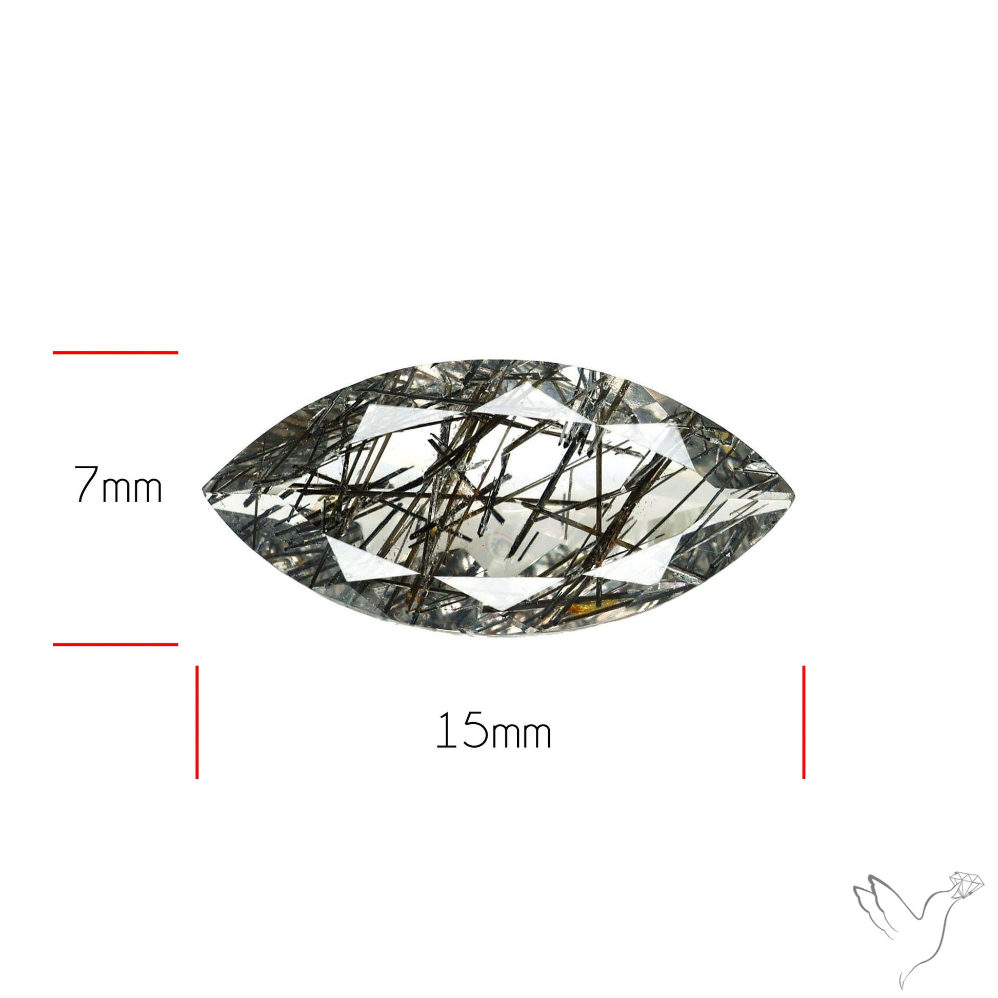 Faceted Sri Lankan Black Rutilated Quartz