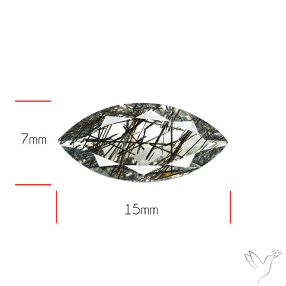 Faceted Sri Lankan Black Rutilated Quartz