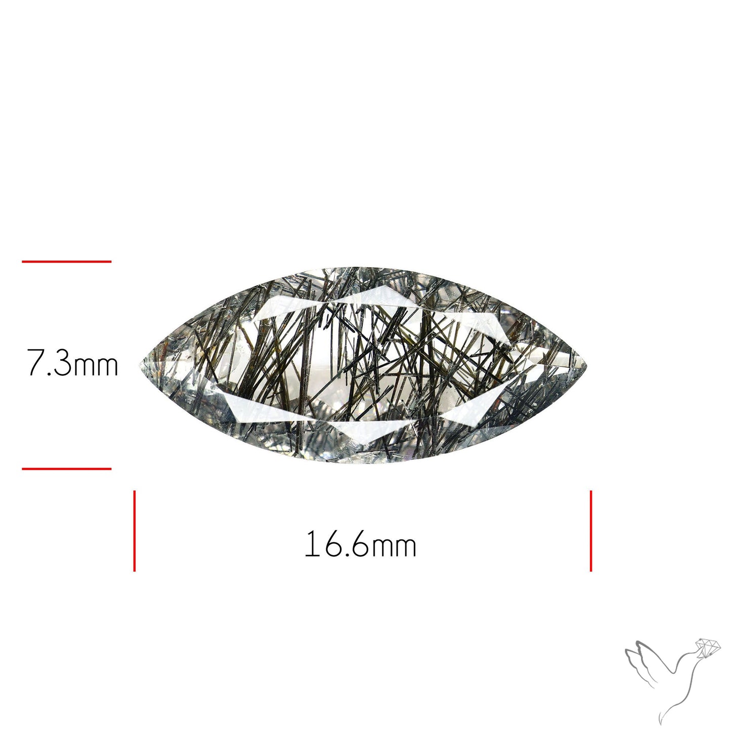 Faceted Sri Lankan Black Rutilated Quartz