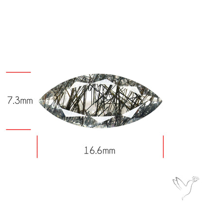 Faceted Sri Lankan Black Rutilated Quartz