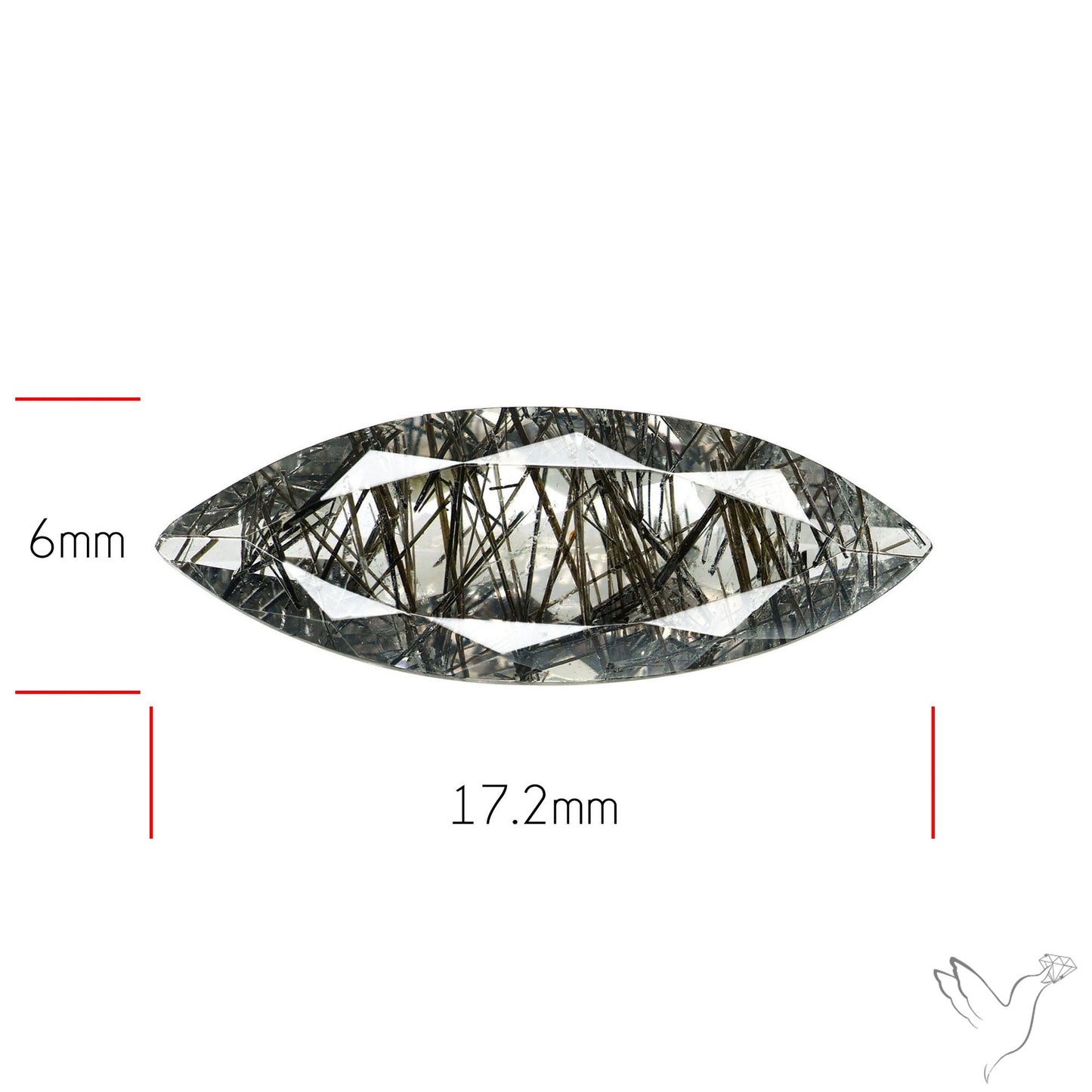 Faceted Sri Lankan Black Rutilated Quartz