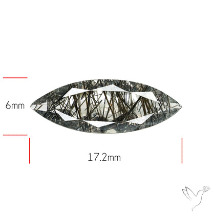 Faceted Sri Lankan Black Rutilated Quartz