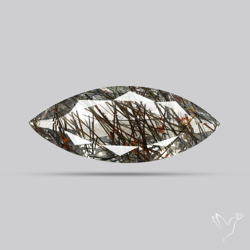 Faceted Sri Lankan Black Rutilated Quartz
