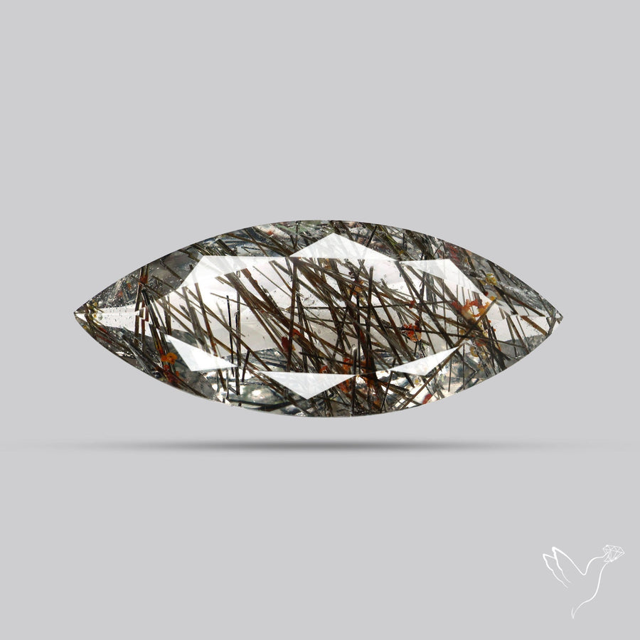 Faceted Sri Lankan Black Rutilated Quartz