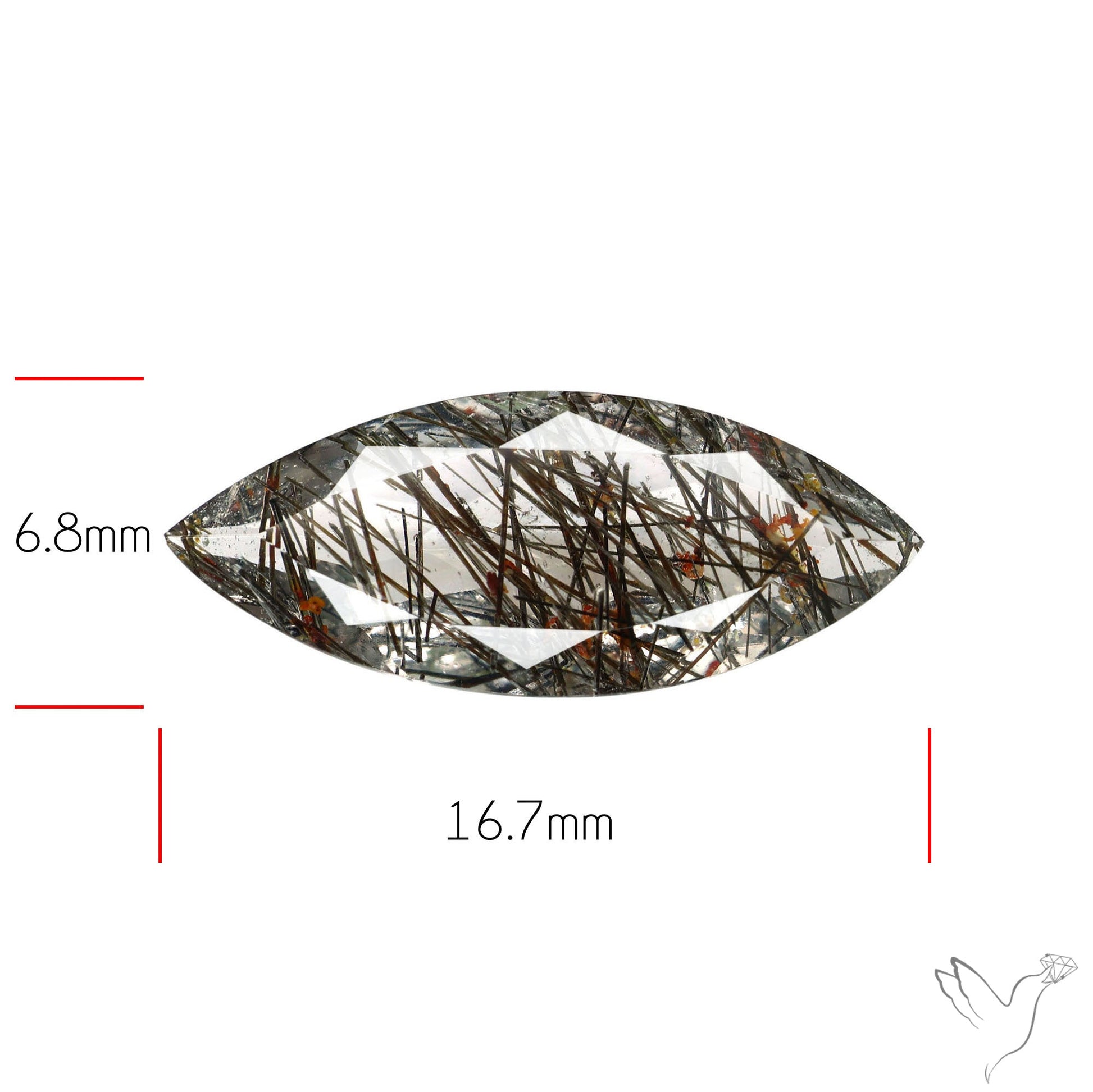 Faceted Sri Lankan Black Rutilated Quartz