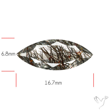 Faceted Sri Lankan Black Rutilated Quartz