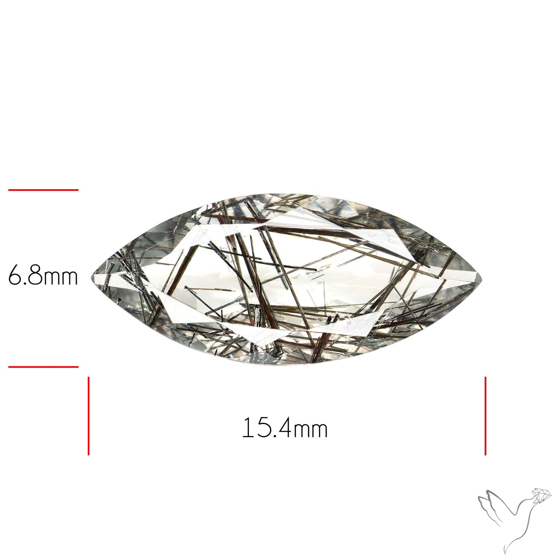 Faceted Sri Lankan Black Rutilated Quartz