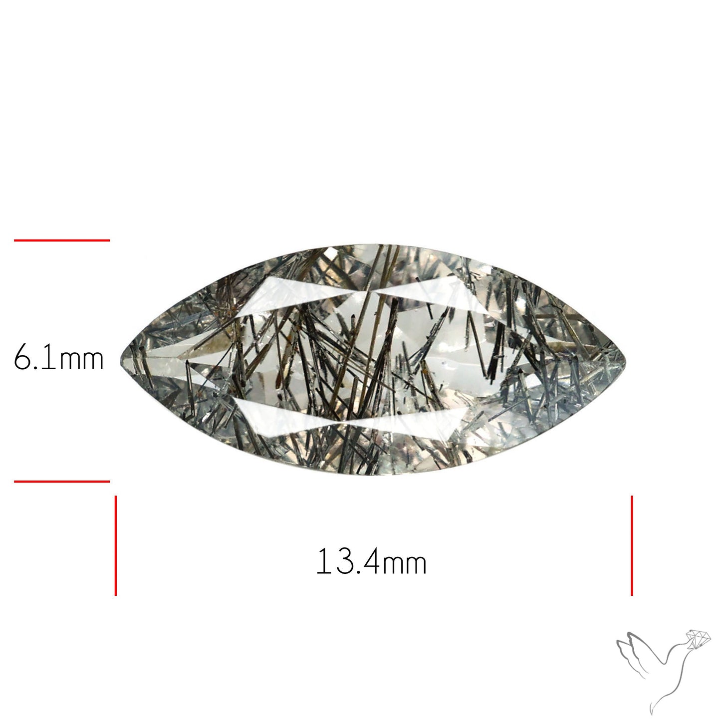 Faceted Sri Lankan Black Rutilated Quartz