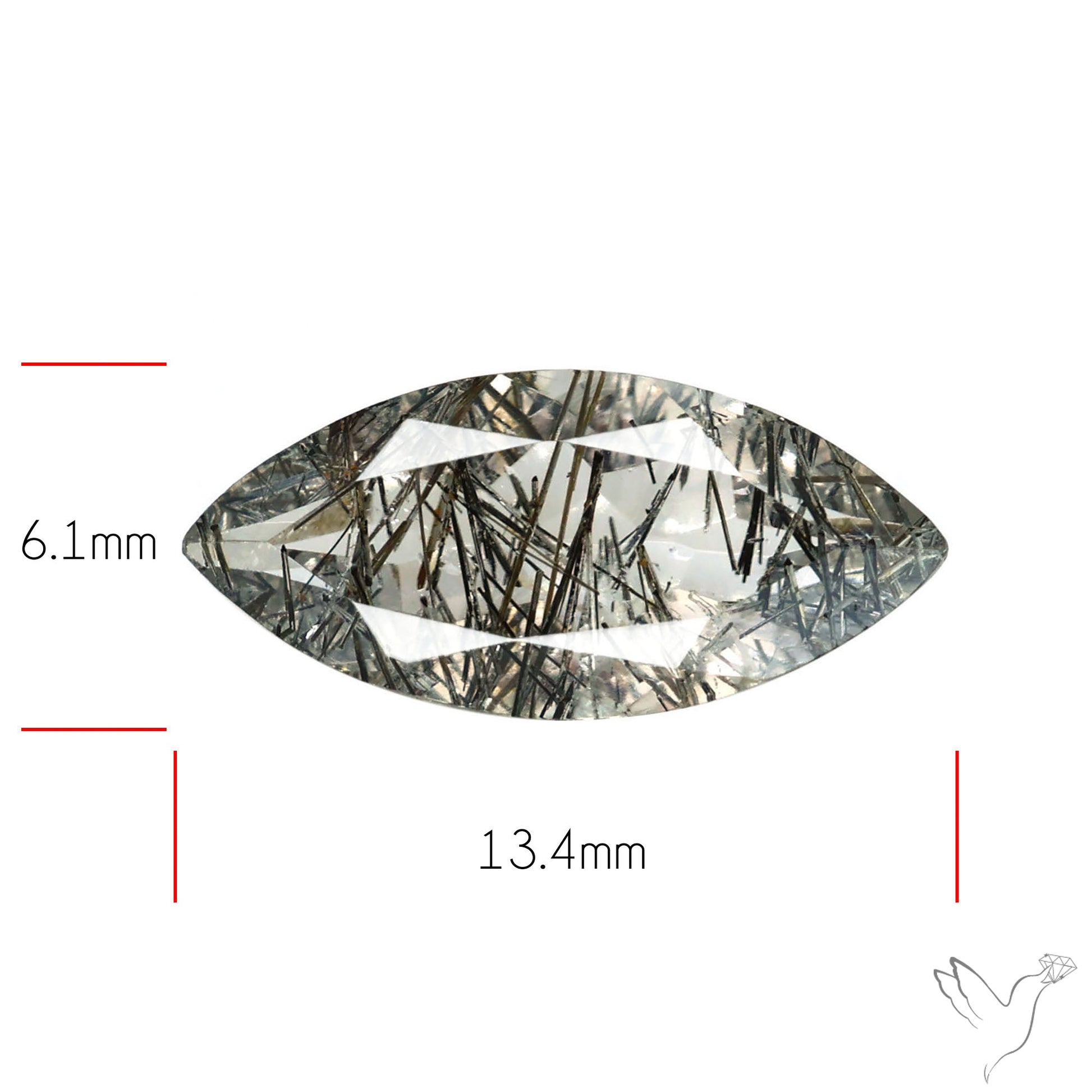 Faceted Sri Lankan Black Rutilated Quartz