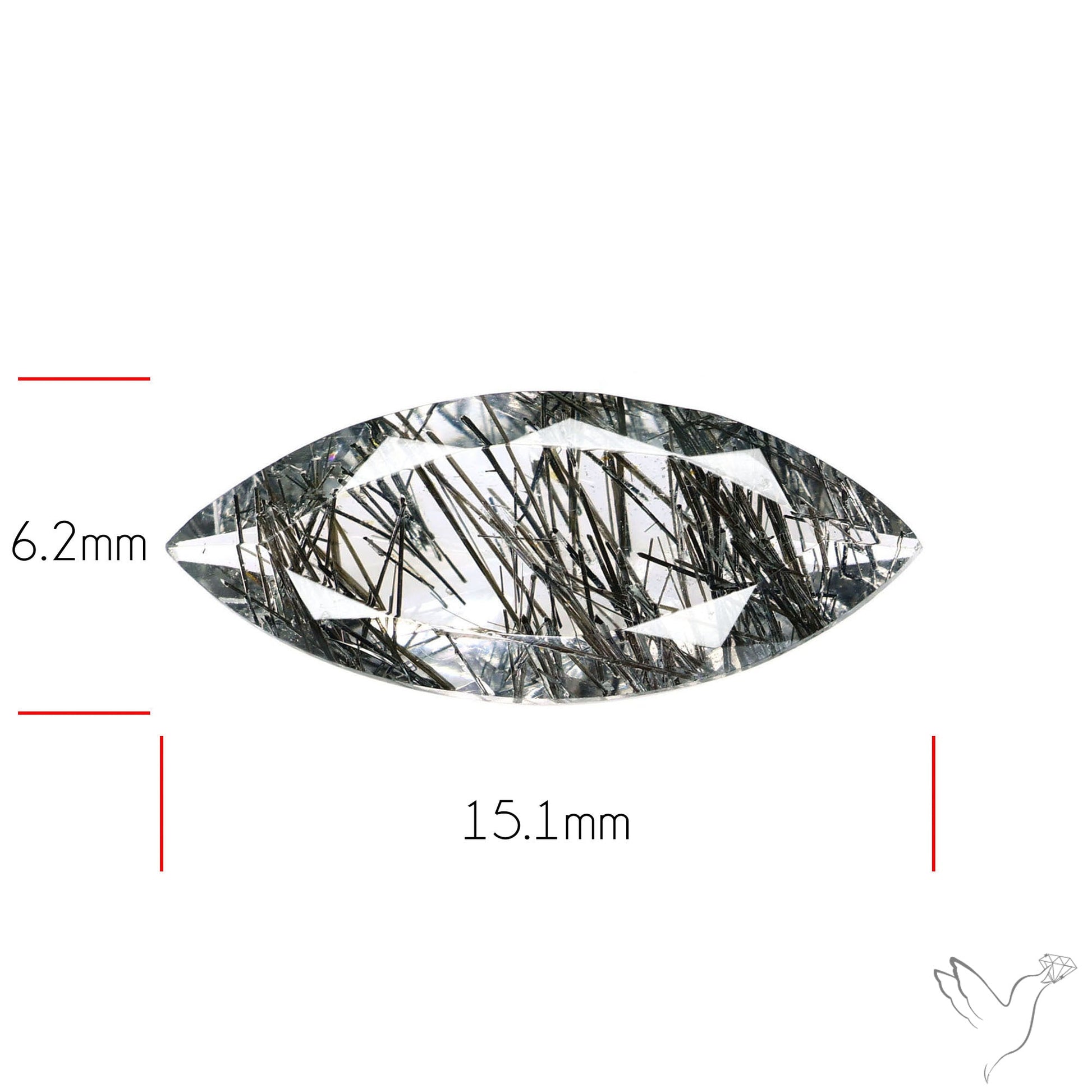 Faceted Sri Lankan Black Rutilated Quartz