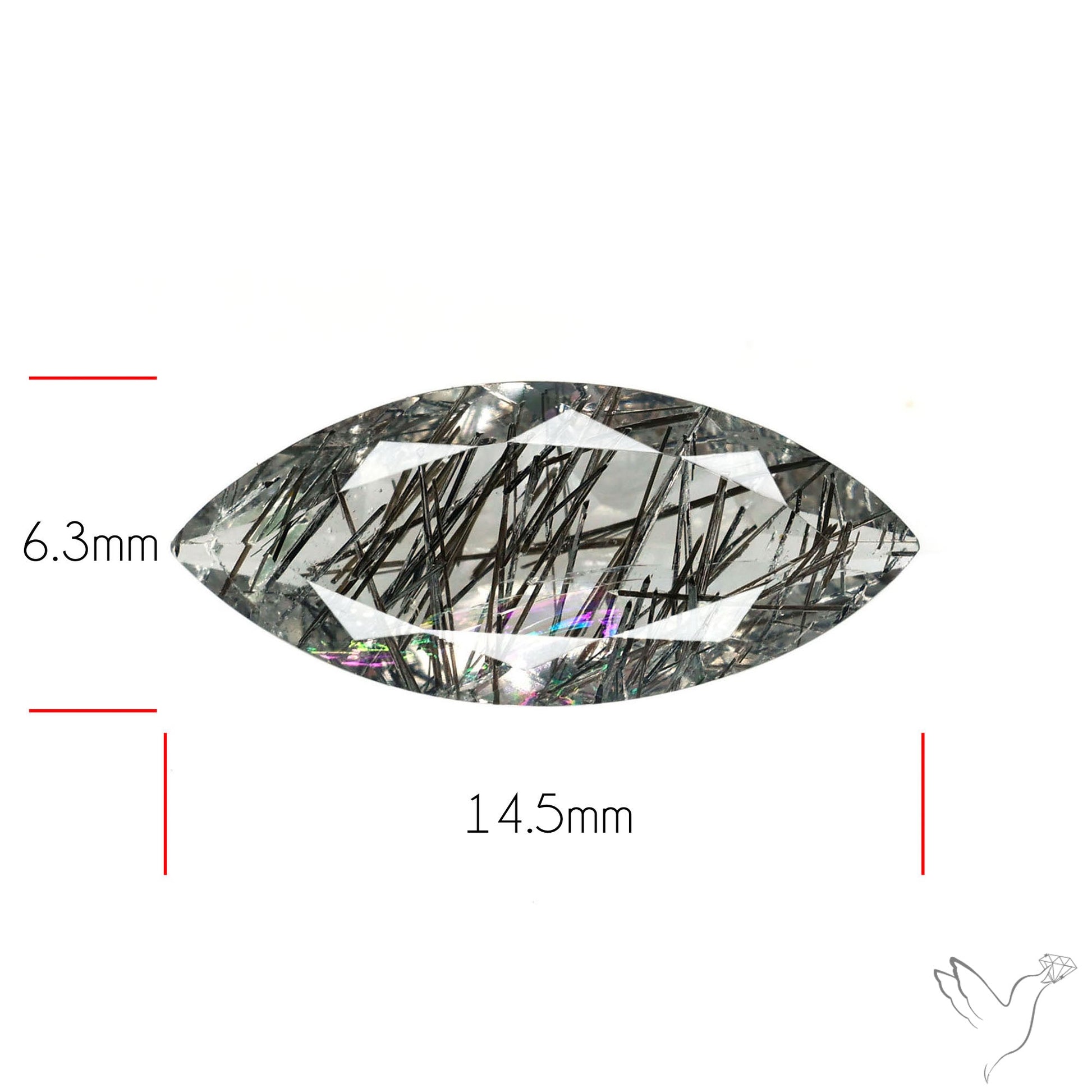 Faceted Sri Lankan Black Rutilated Quartz