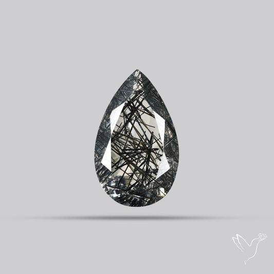 Faceted Sri Lankan Black Rutilated Quartz