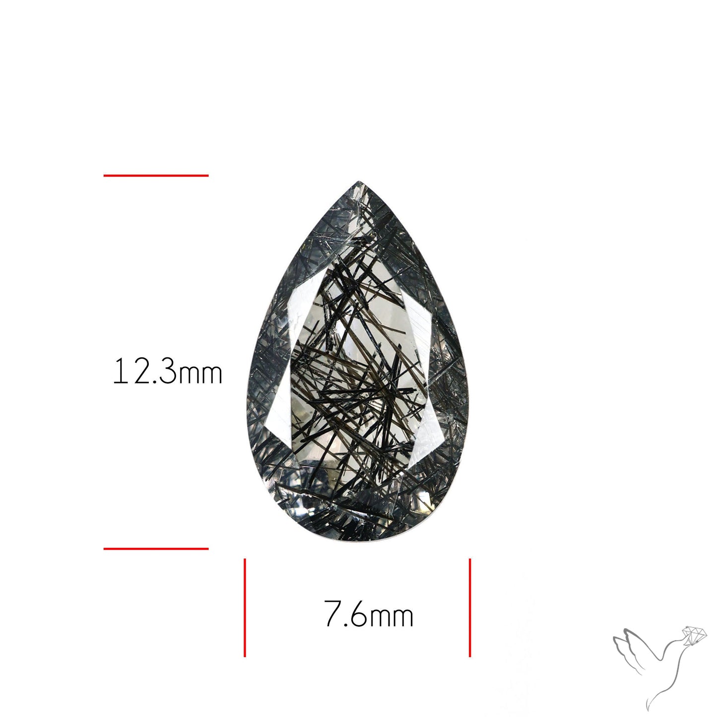 Faceted Sri Lankan Black Rutilated Quartz