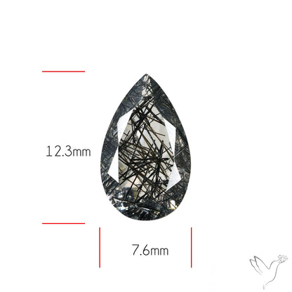 Faceted Sri Lankan Black Rutilated Quartz