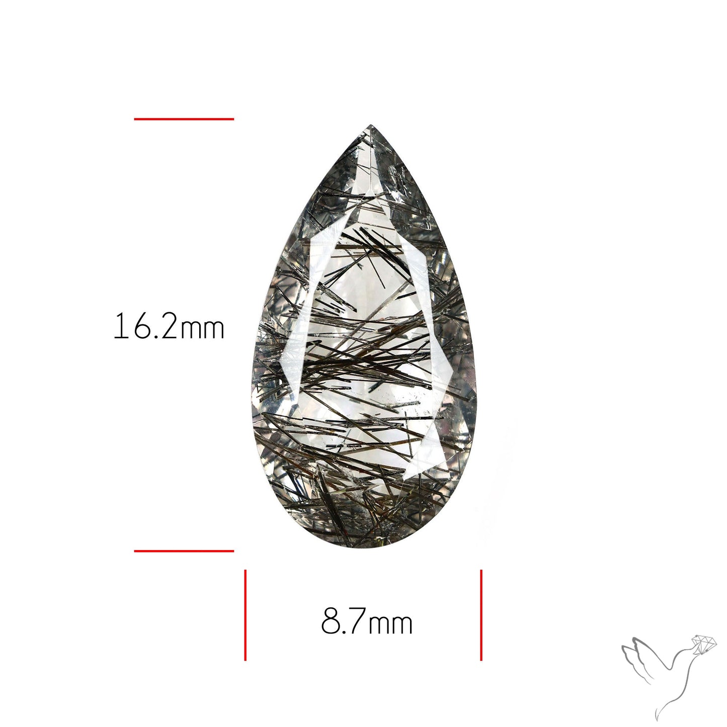 Faceted Sri Lankan Black Rutilated Quartz