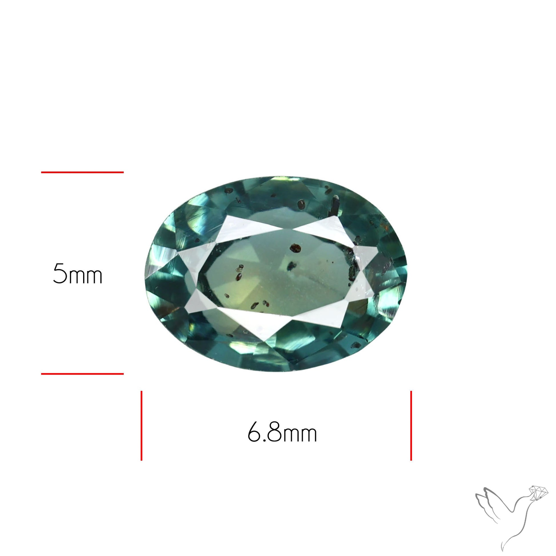Faceted Australian Blue-Green Sapphire Natural Unheated