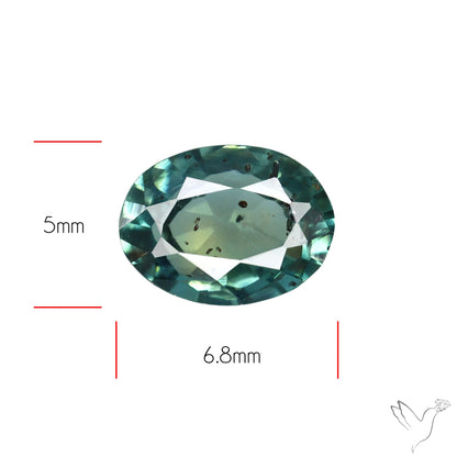 Faceted Australian Blue-Green Sapphire Natural Unheated