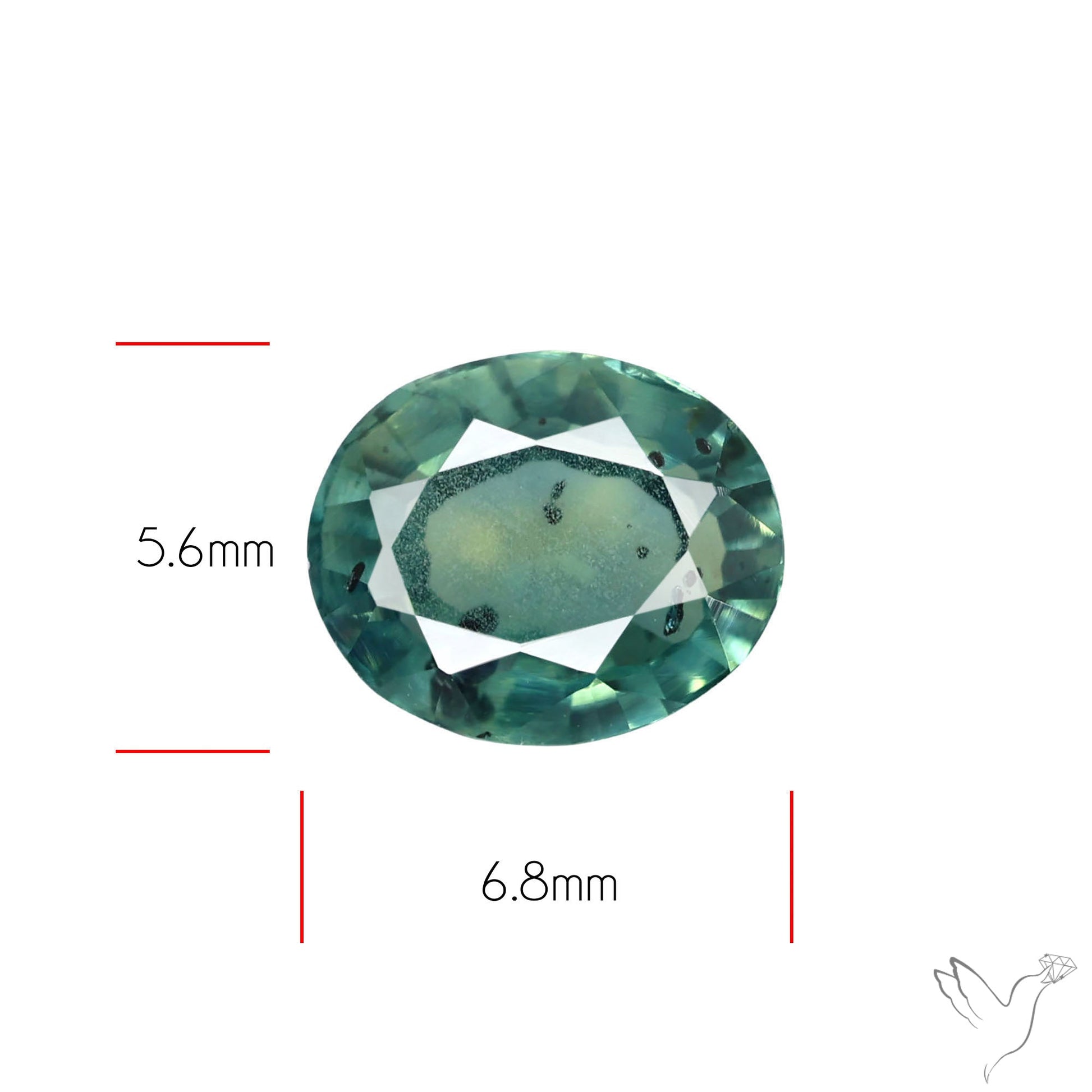 Faceted Australian Blue-Green Sapphire Natural Unheated