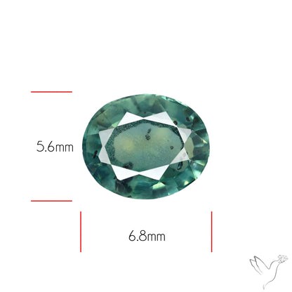 Faceted Australian Blue-Green Sapphire Natural Unheated
