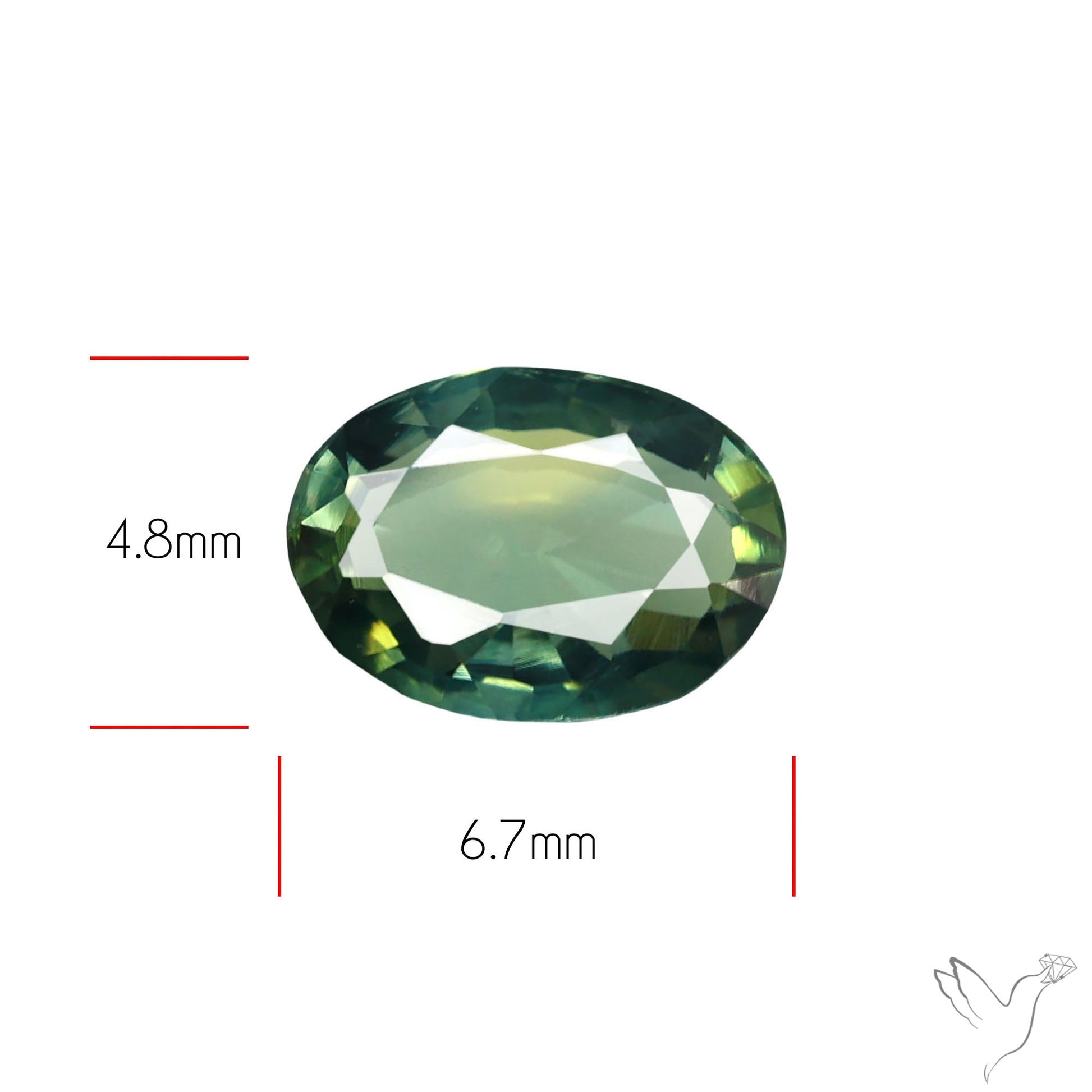 Faceted Australian Blue-Green Sapphire Natural Unheated