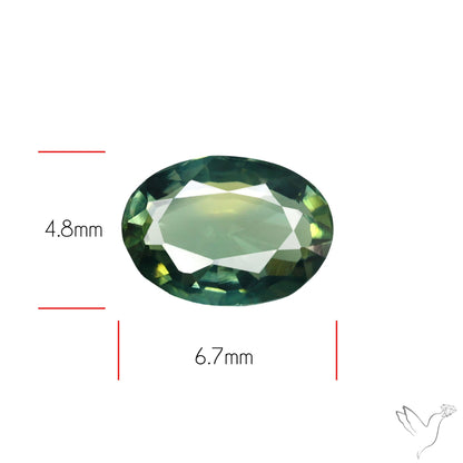 Faceted Australian Blue-Green Sapphire Natural Unheated